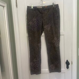 Anthropologie Pilcro olive patterned jeans size 29